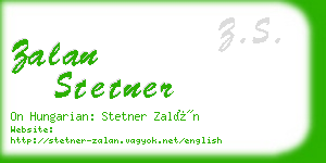 zalan stetner business card